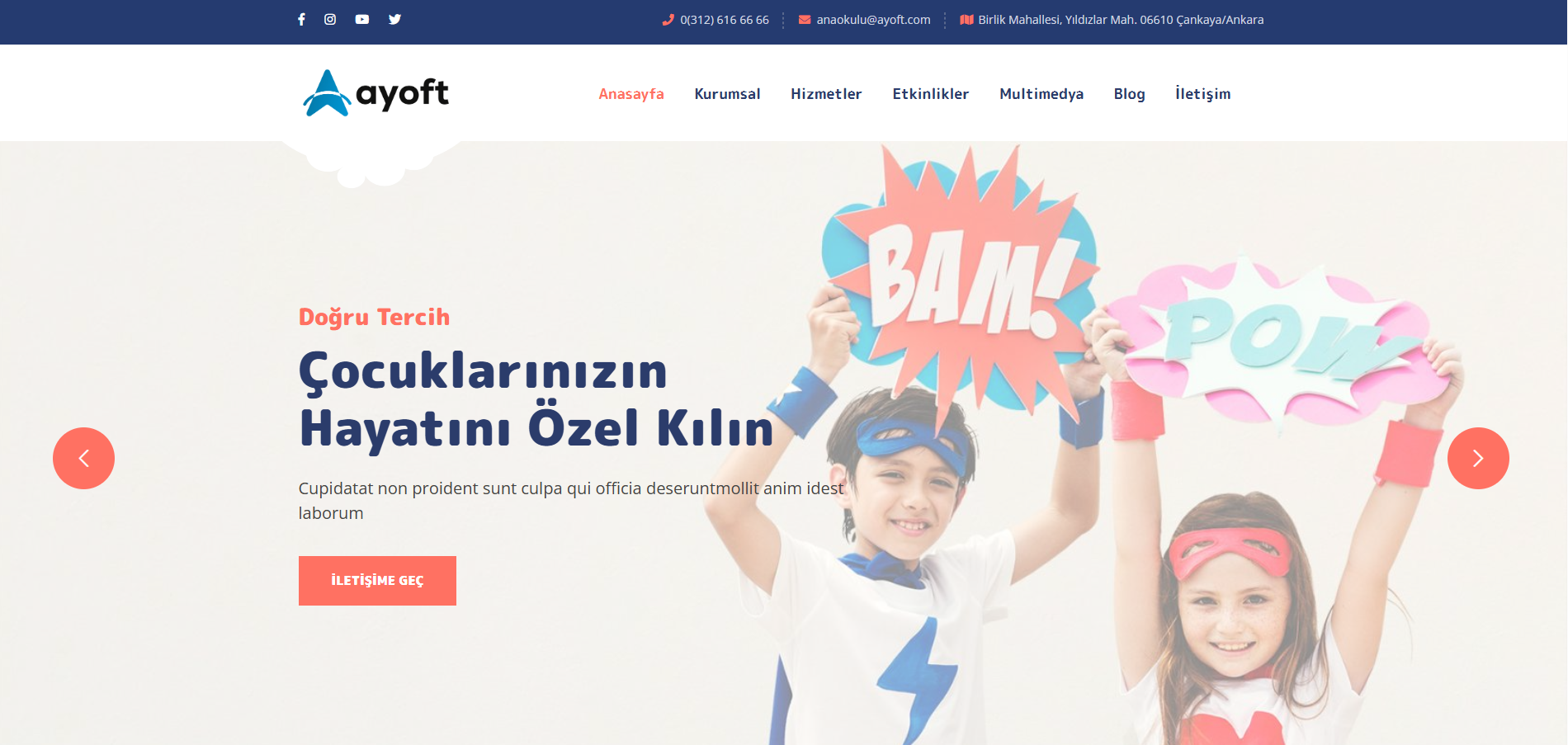 Anaokulu ve Kreş Demo 1